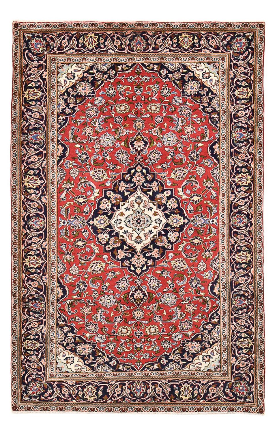 Alfombra persa - Keshan - 248 x 150 cm - rojo