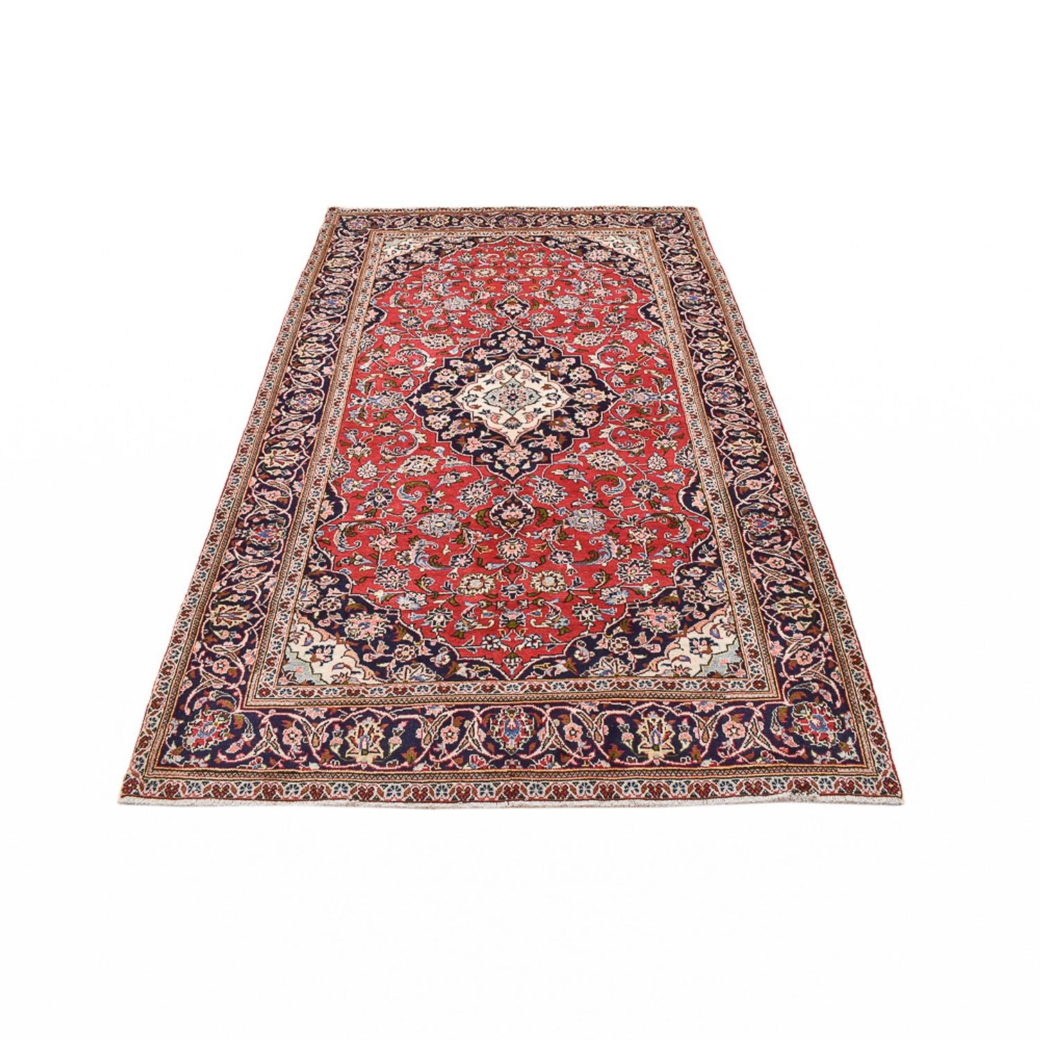 Alfombra persa - Keshan - 248 x 150 cm - rojo