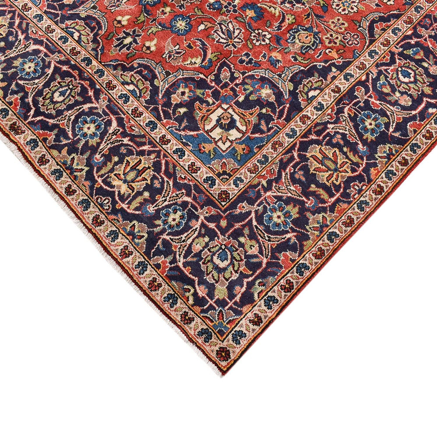 Alfombra persa - Keshan - 263 x 146 cm - rojo claro