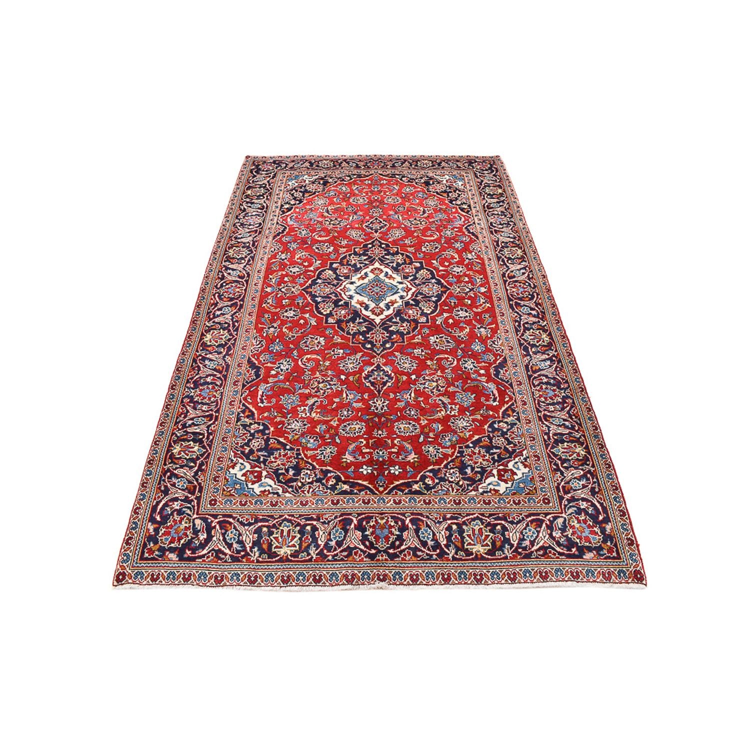 Alfombra persa - Keshan - 255 x 151 cm - rojo