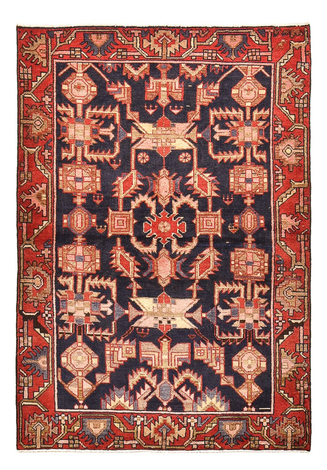 Alfombra persa - Nómada - 158 x 110 cm - azul oscuro