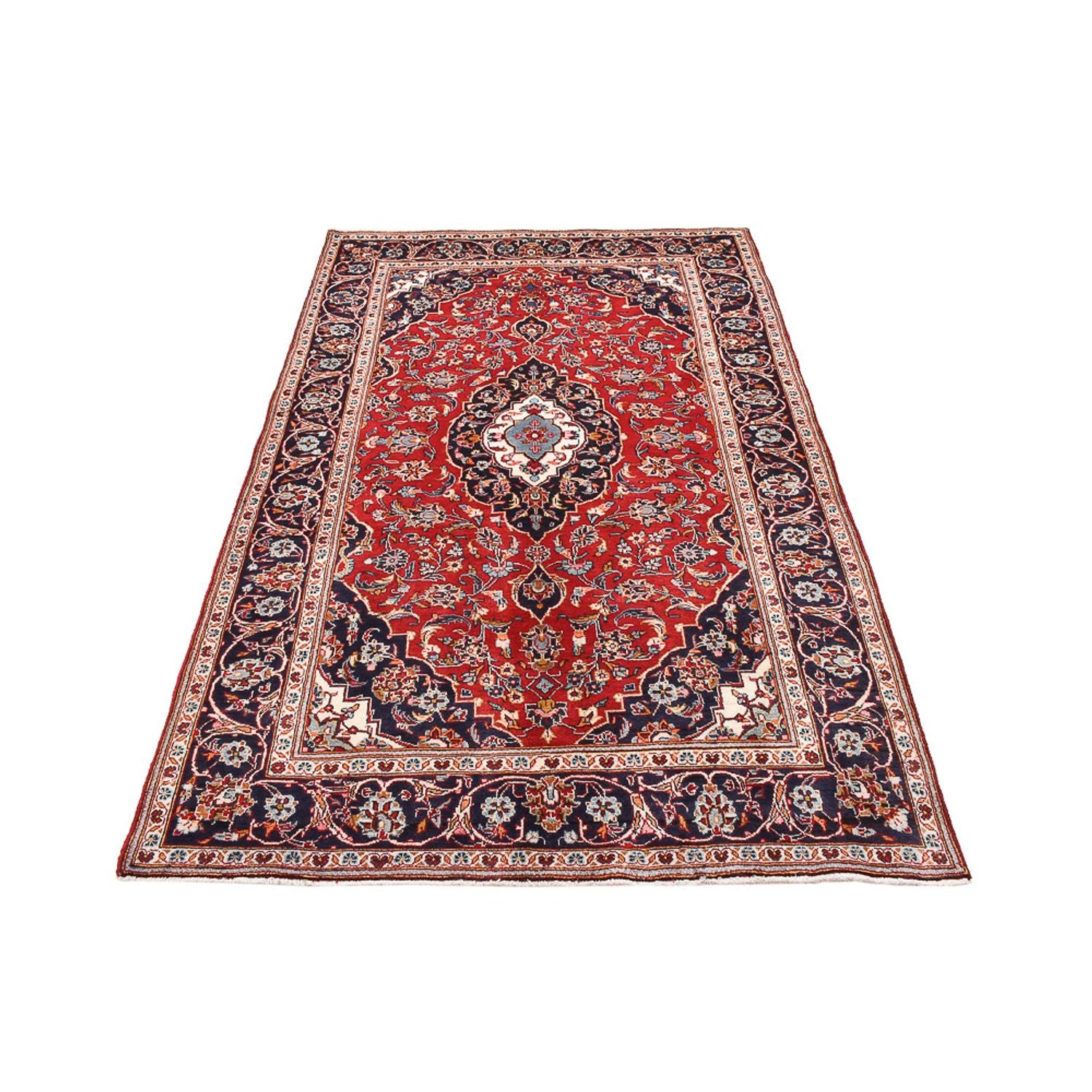 Alfombra persa - Keshan - 235 x 148 cm - rojo