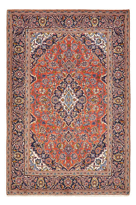 Alfombra persa - Keshan - 210 x 140 cm - rojo claro