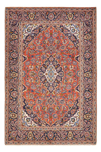 Alfombra persa - Keshan - 210 x 140 cm - rojo claro