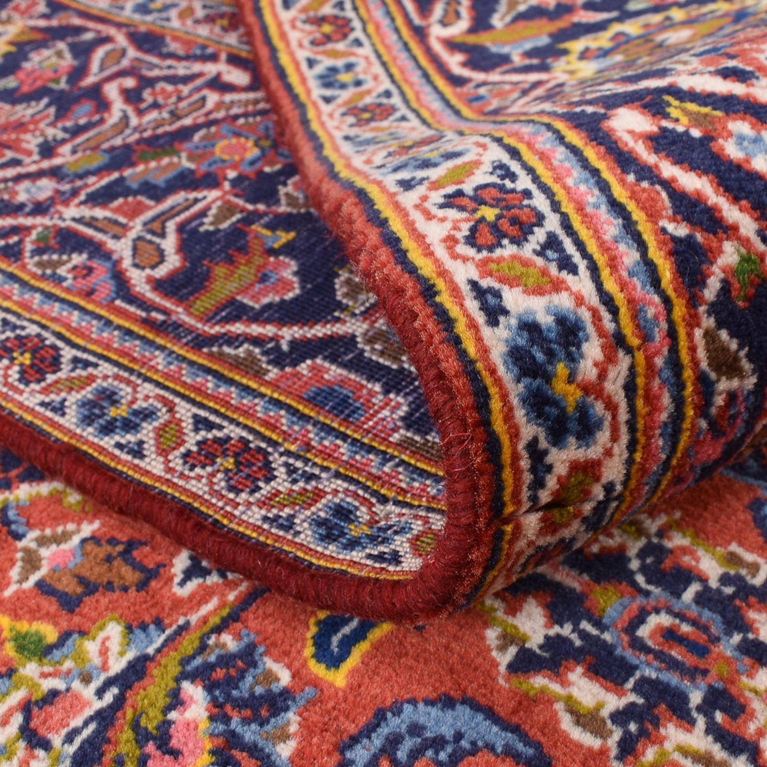 Alfombra persa - Keshan - 210 x 140 cm - rojo claro