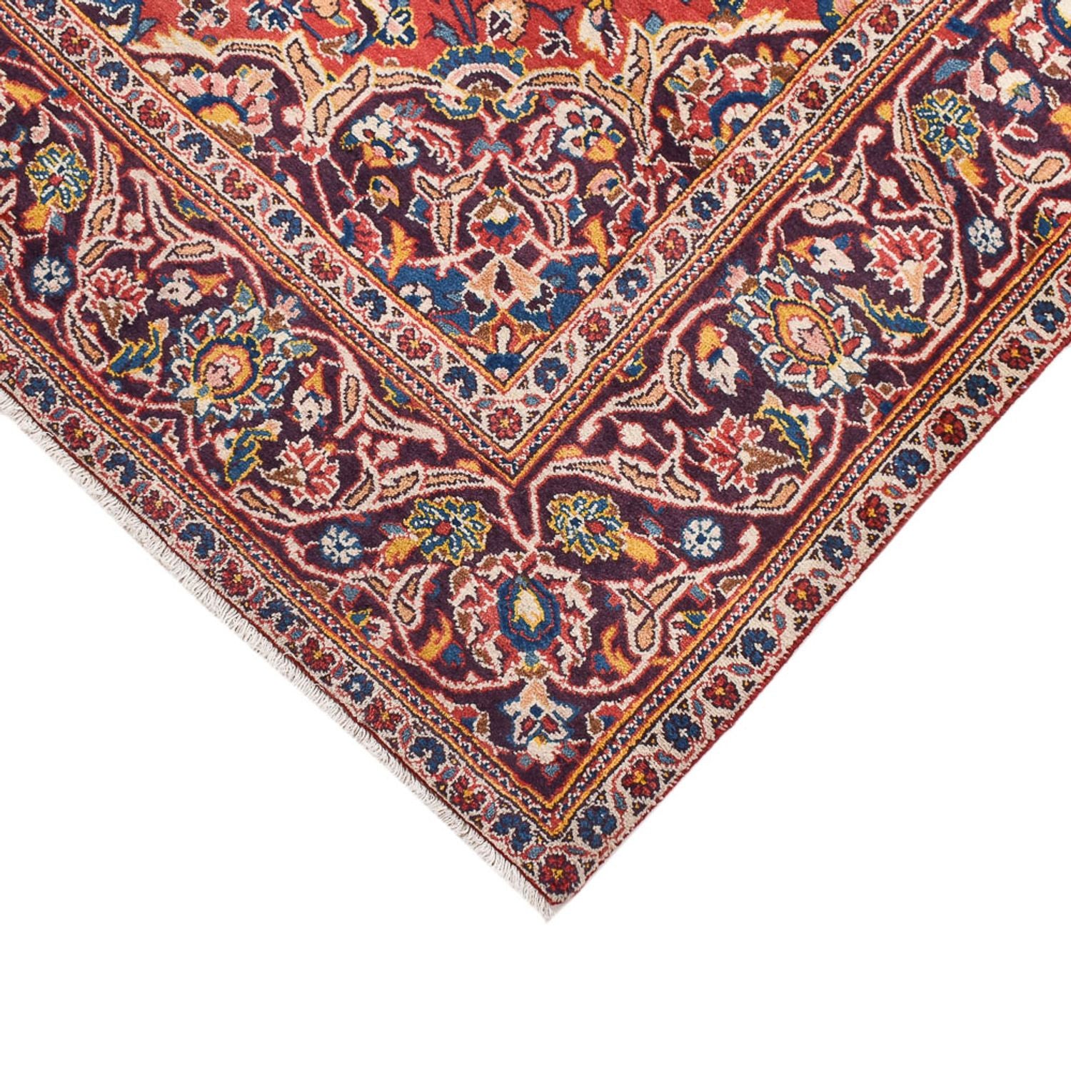 Alfombra persa - Keshan - 220 x 136 cm - rojo claro