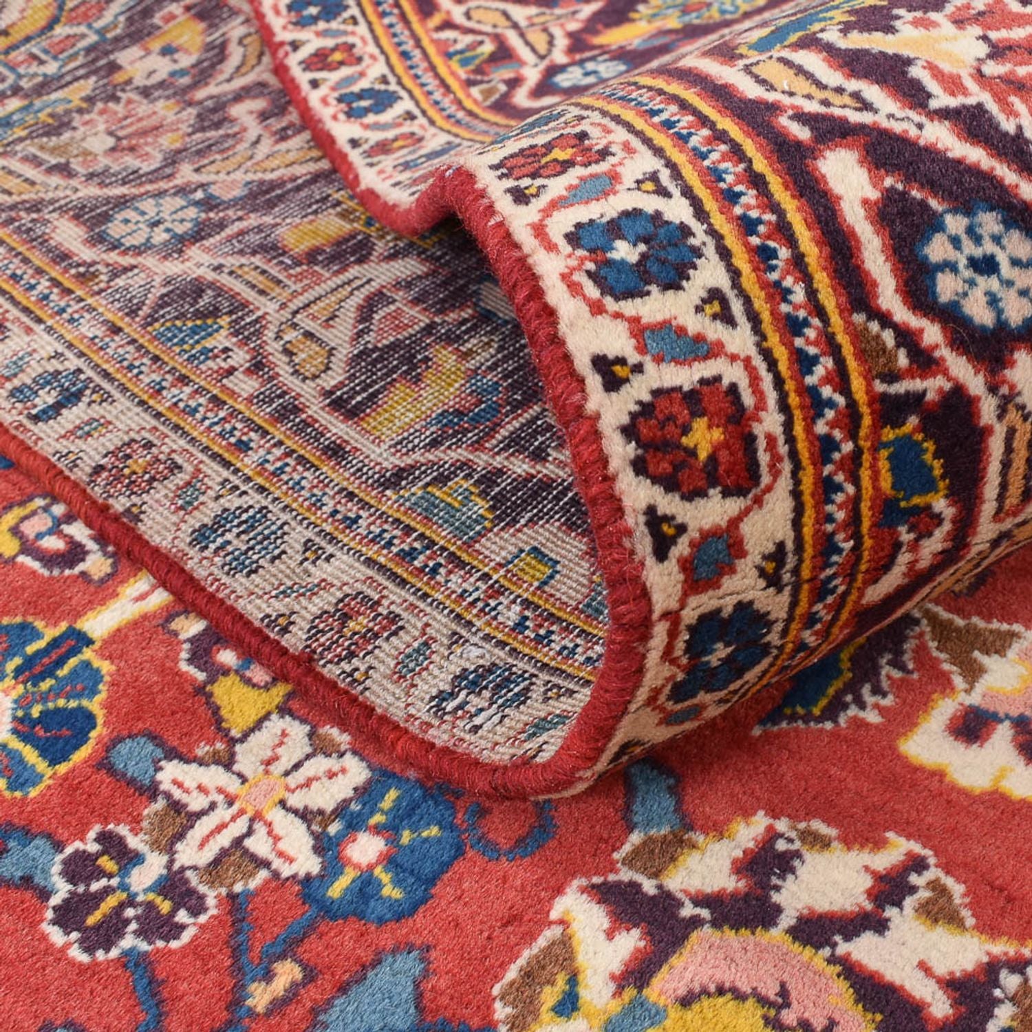 Alfombra persa - Keshan - 220 x 136 cm - rojo claro