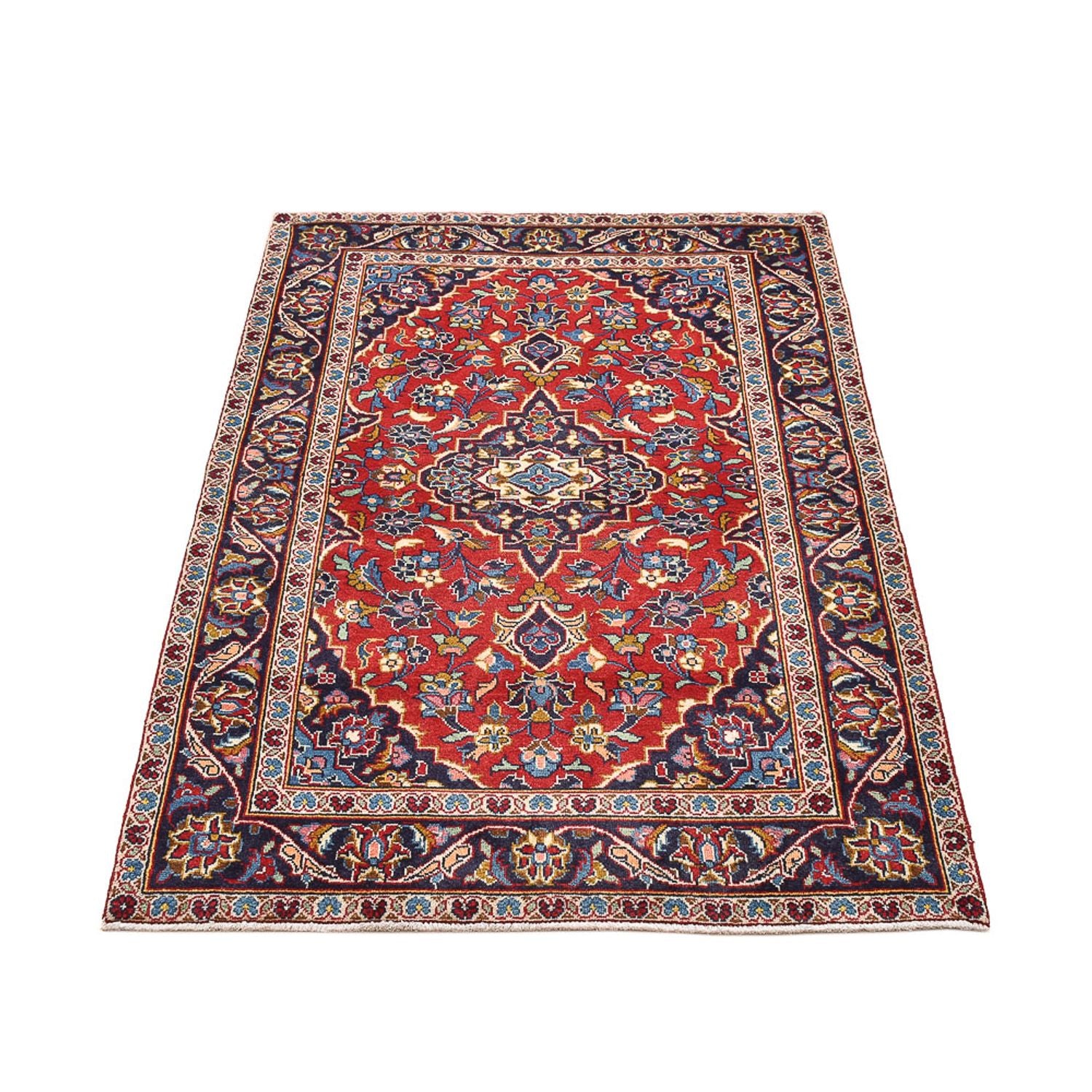 Alfombra persa - Keshan - 147 x 97 cm - rojo