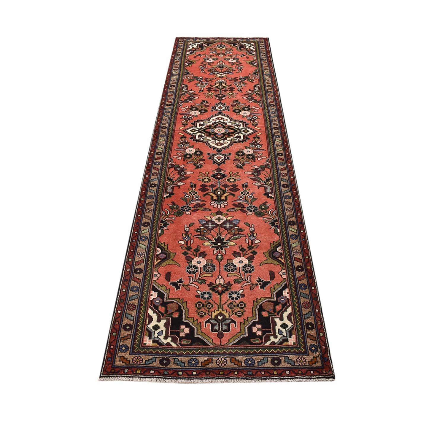 Alfombra de pasillo Alfombra persa - Nómada - 312 x 82 cm - rojo claro