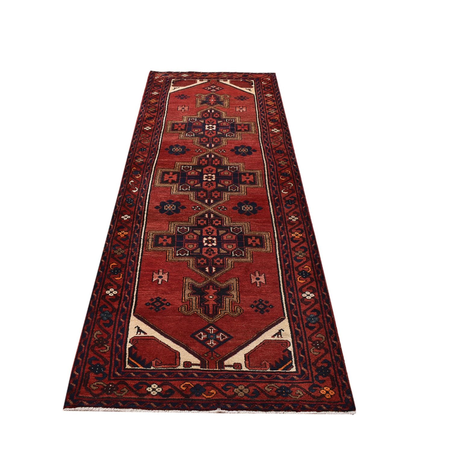 Alfombra de pasillo Alfombra persa - Bidjar - 298 x 102 cm - rojo