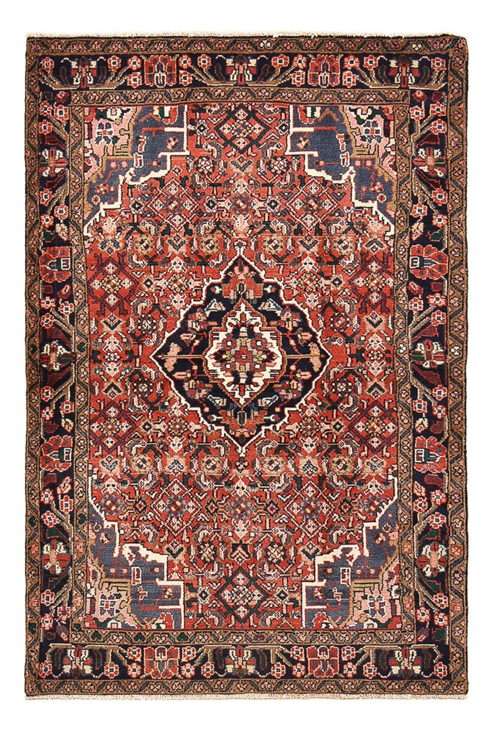 Alfombra persa - Nómada - 156 x 105 cm - rojo oscuro