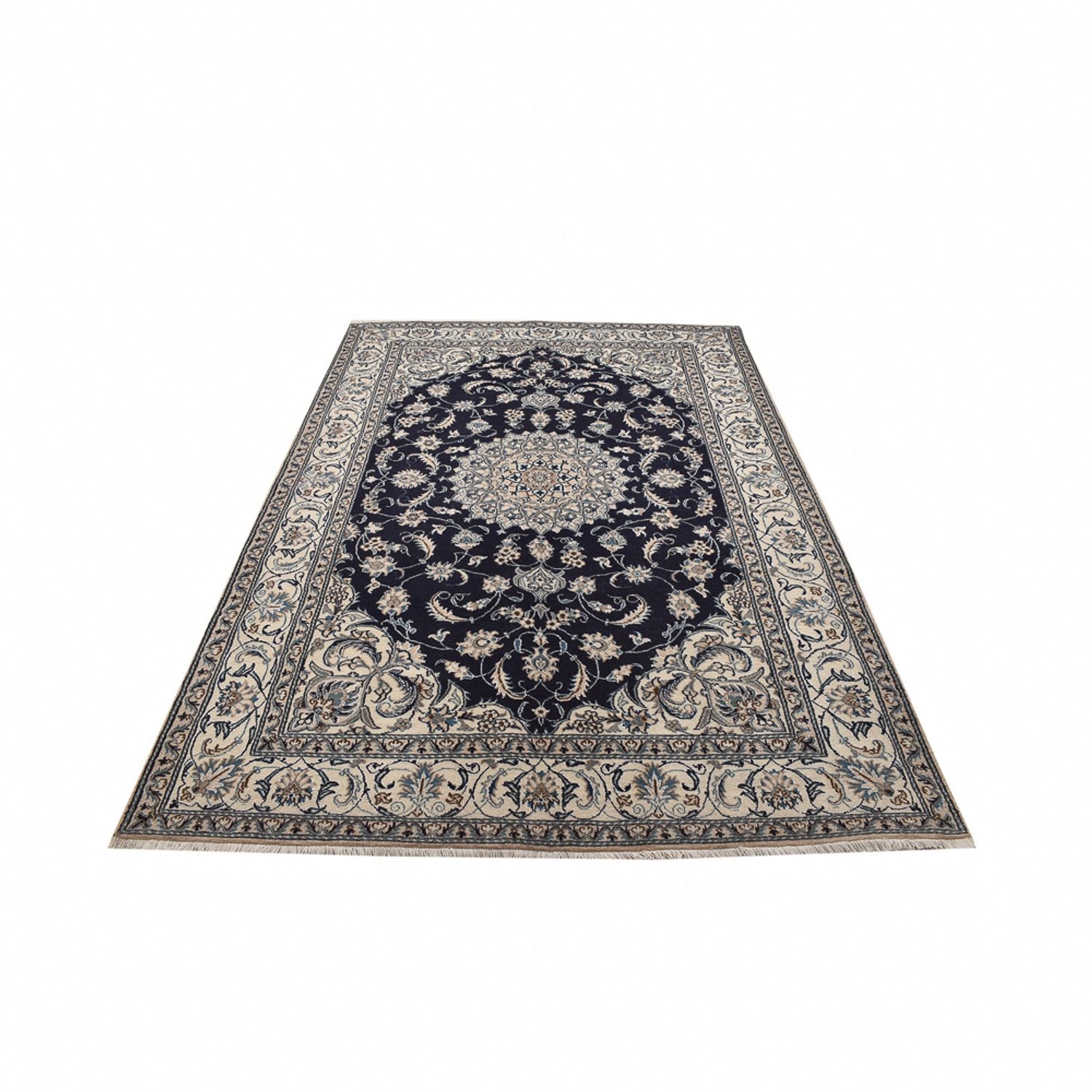 Alfombra persa - Nain - 291 x 195 cm - azul oscuro