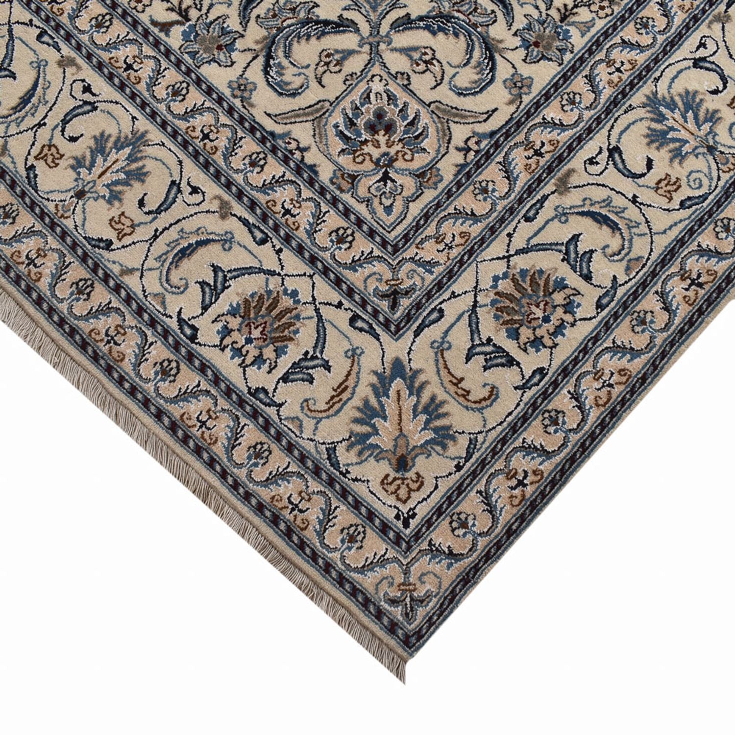 Alfombra persa - Nain - 295 x 200 cm - azul oscuro