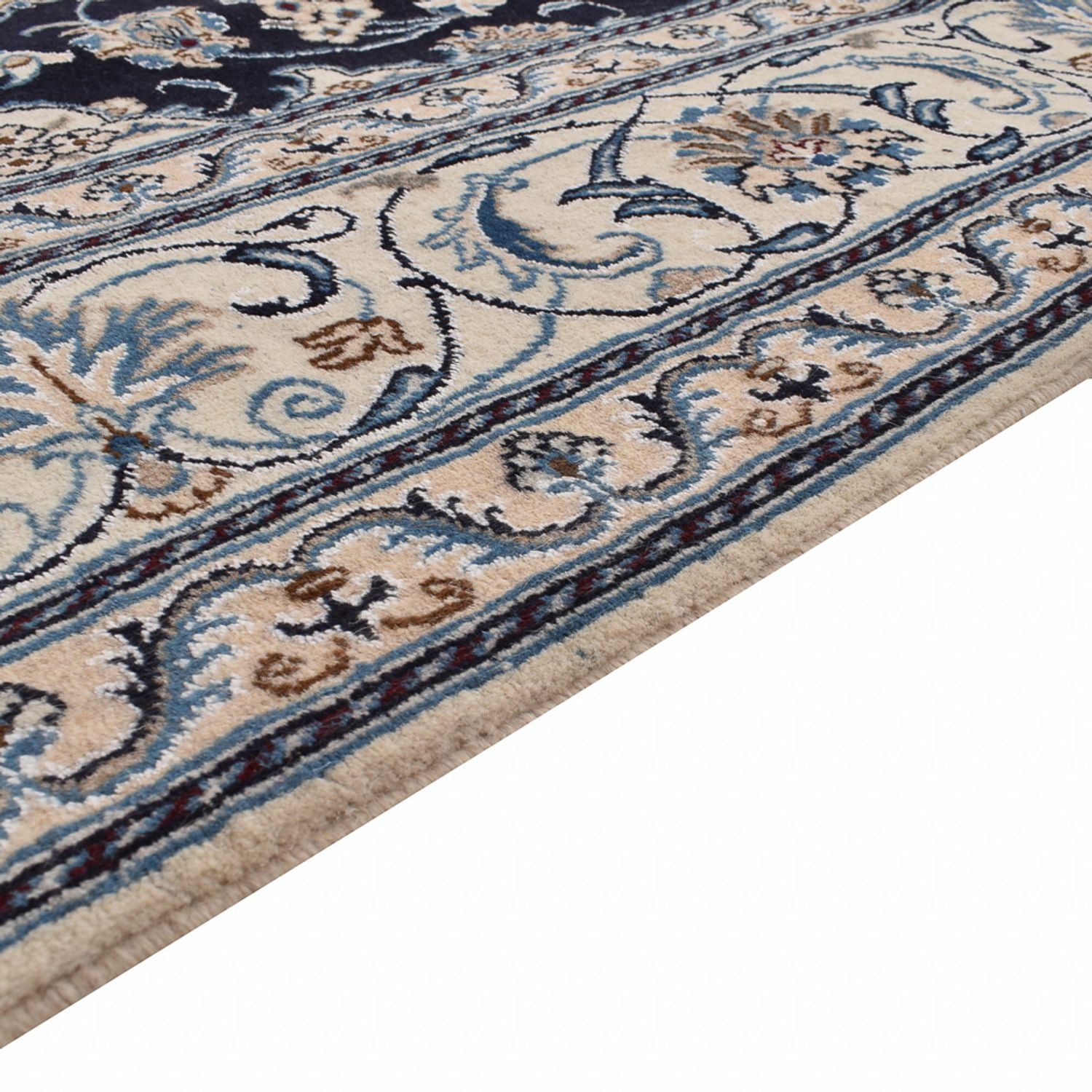 Alfombra persa - Nain - 295 x 200 cm - azul oscuro