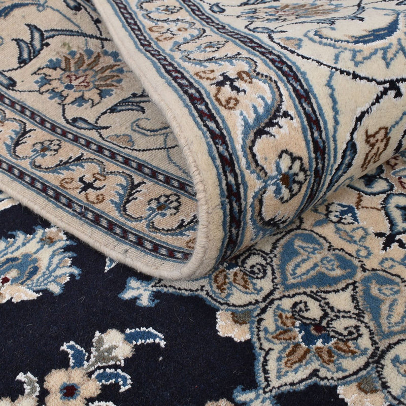 Alfombra persa - Nain - 295 x 200 cm - azul oscuro