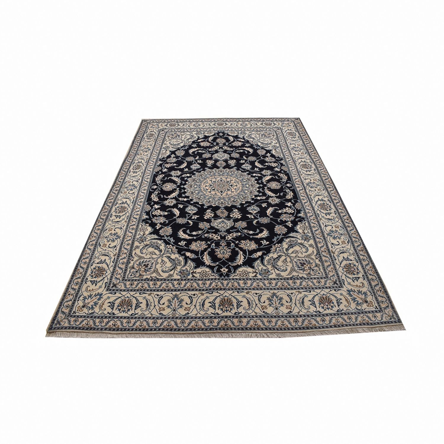 Alfombra persa - Nain - 295 x 200 cm - azul oscuro