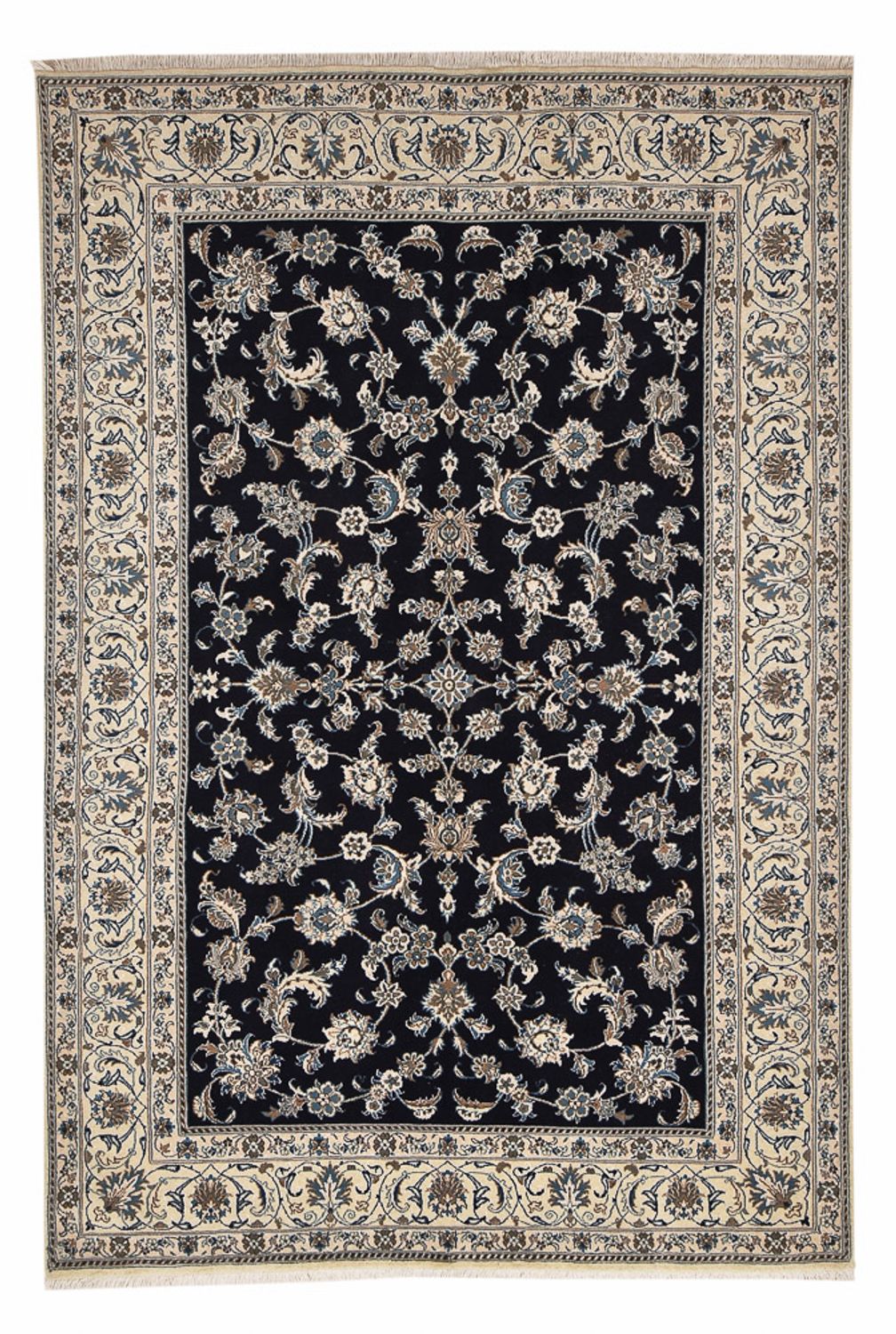 Alfombra persa - Nain - 290 x 193 cm - azul oscuro