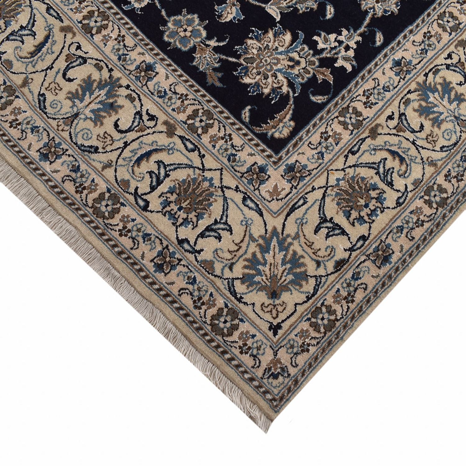 Alfombra persa - Nain - 290 x 193 cm - azul oscuro