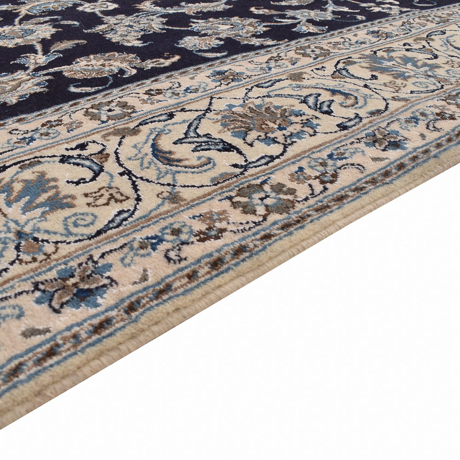 Alfombra persa - Nain - 290 x 193 cm - azul oscuro