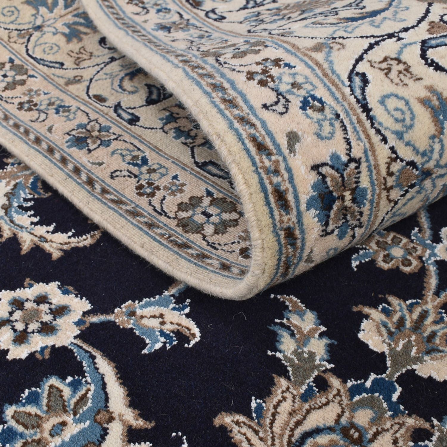 Alfombra persa - Nain - 290 x 193 cm - azul oscuro
