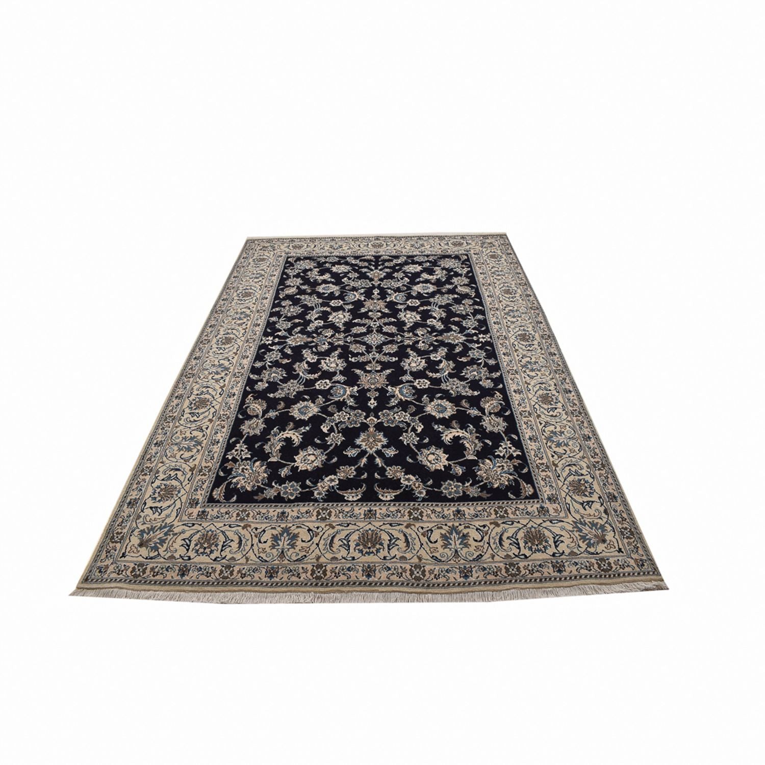 Alfombra persa - Nain - 290 x 193 cm - azul oscuro