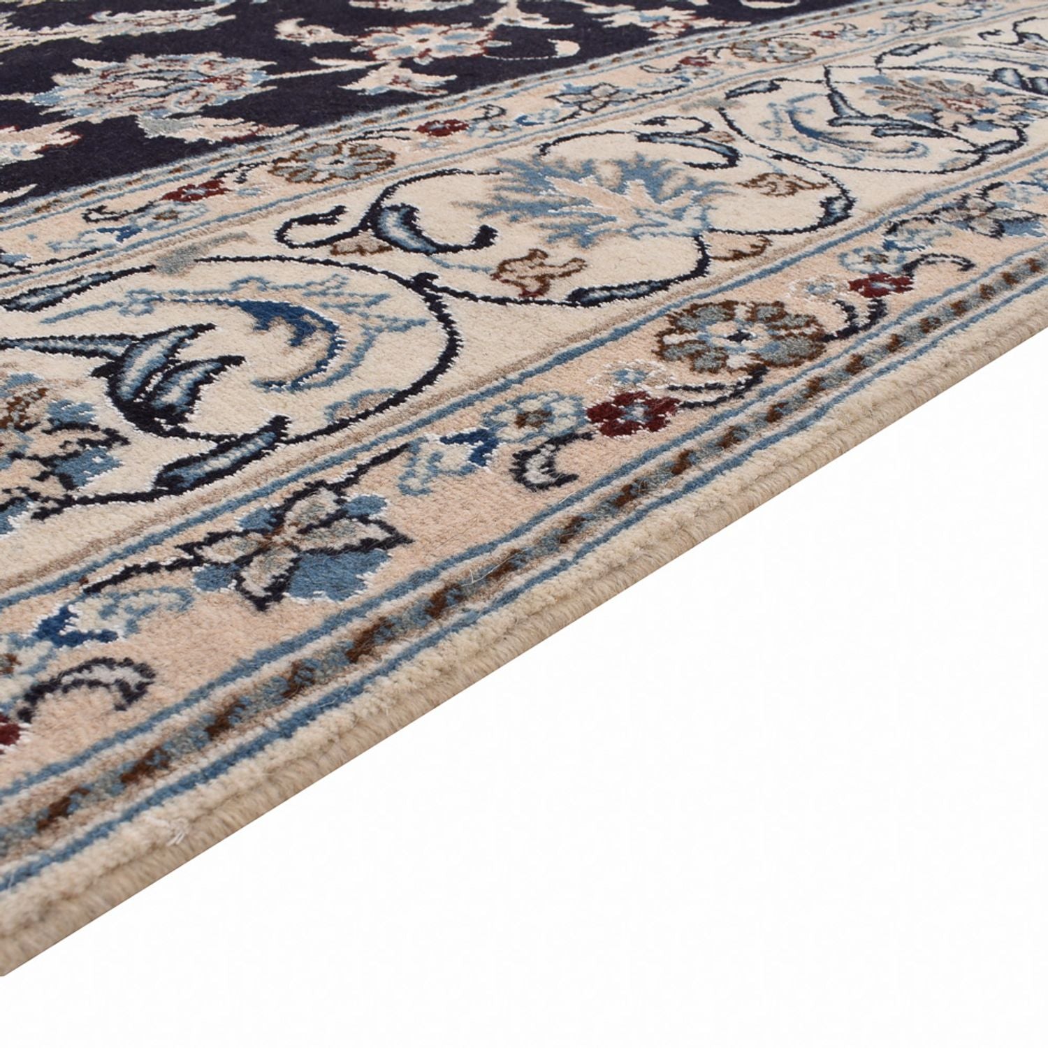Alfombra persa - Nain - 310 x 198 cm - azul oscuro