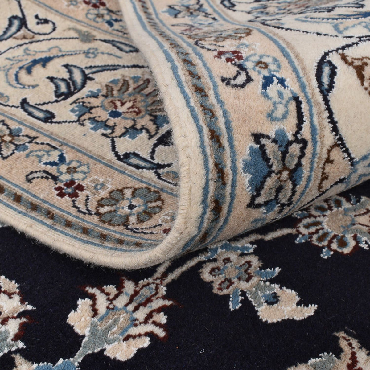 Alfombra persa - Nain - 310 x 198 cm - azul oscuro