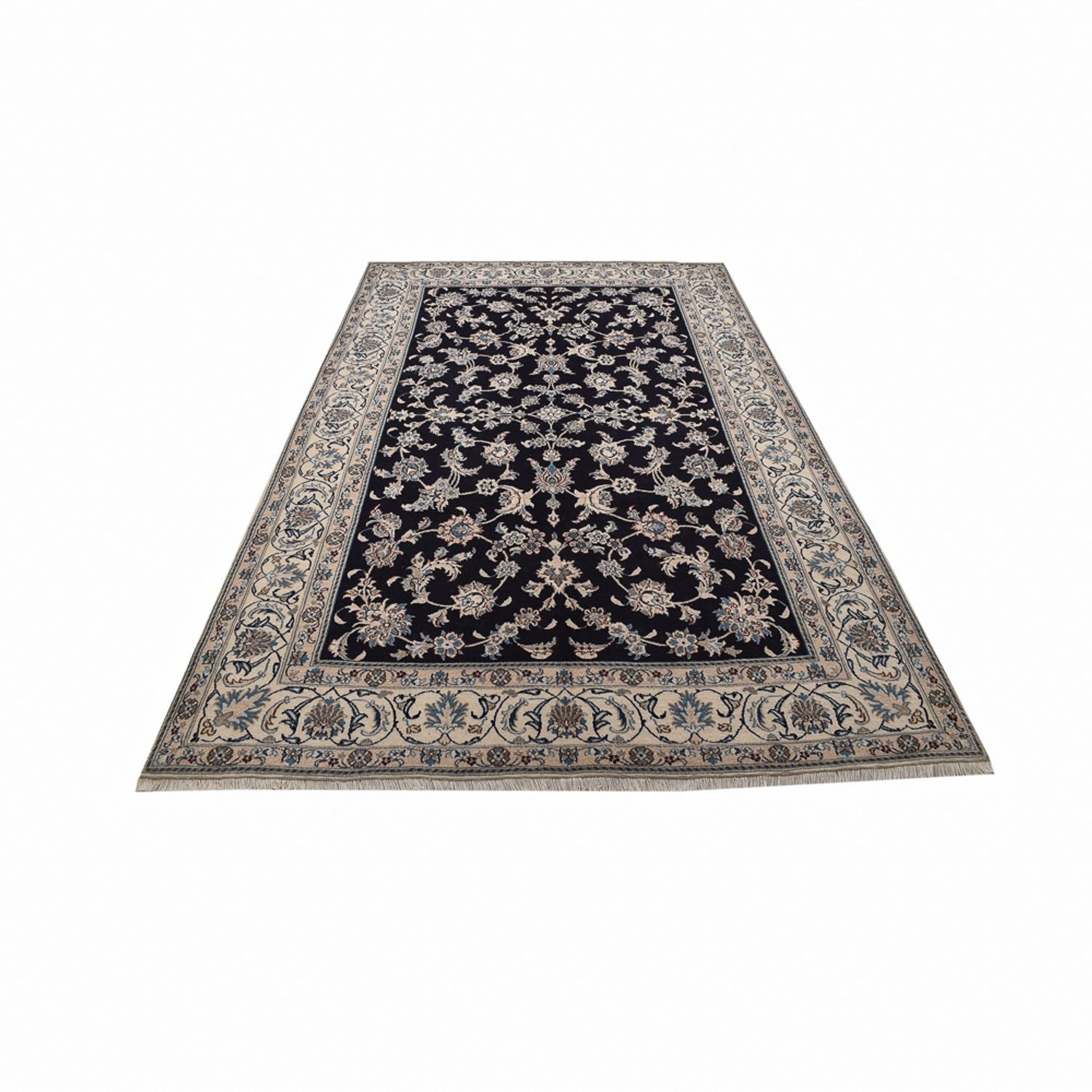 Alfombra persa - Nain - 310 x 198 cm - azul oscuro