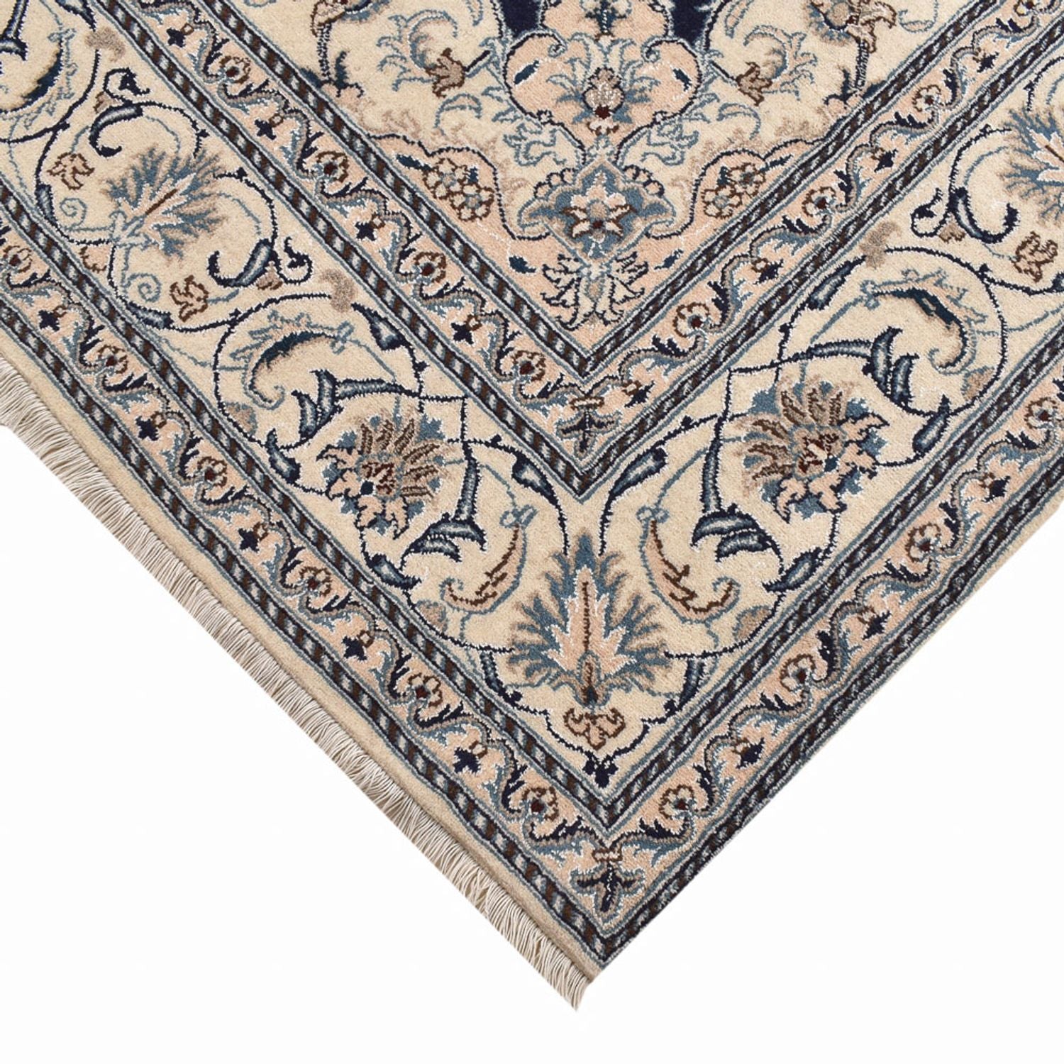 Alfombra persa - Nain - 295 x 195 cm - azul oscuro