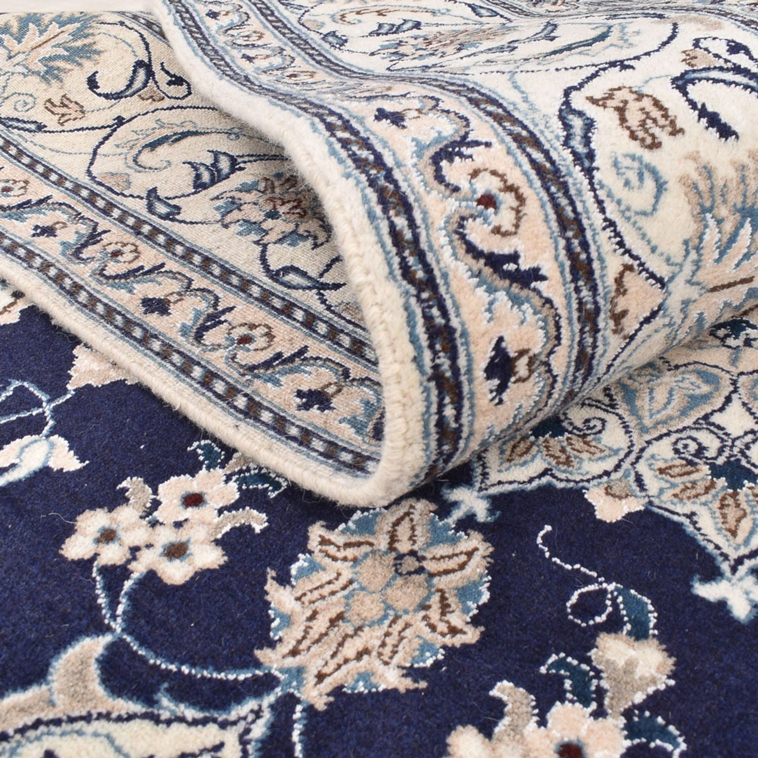 Alfombra persa - Nain - 295 x 195 cm - azul oscuro