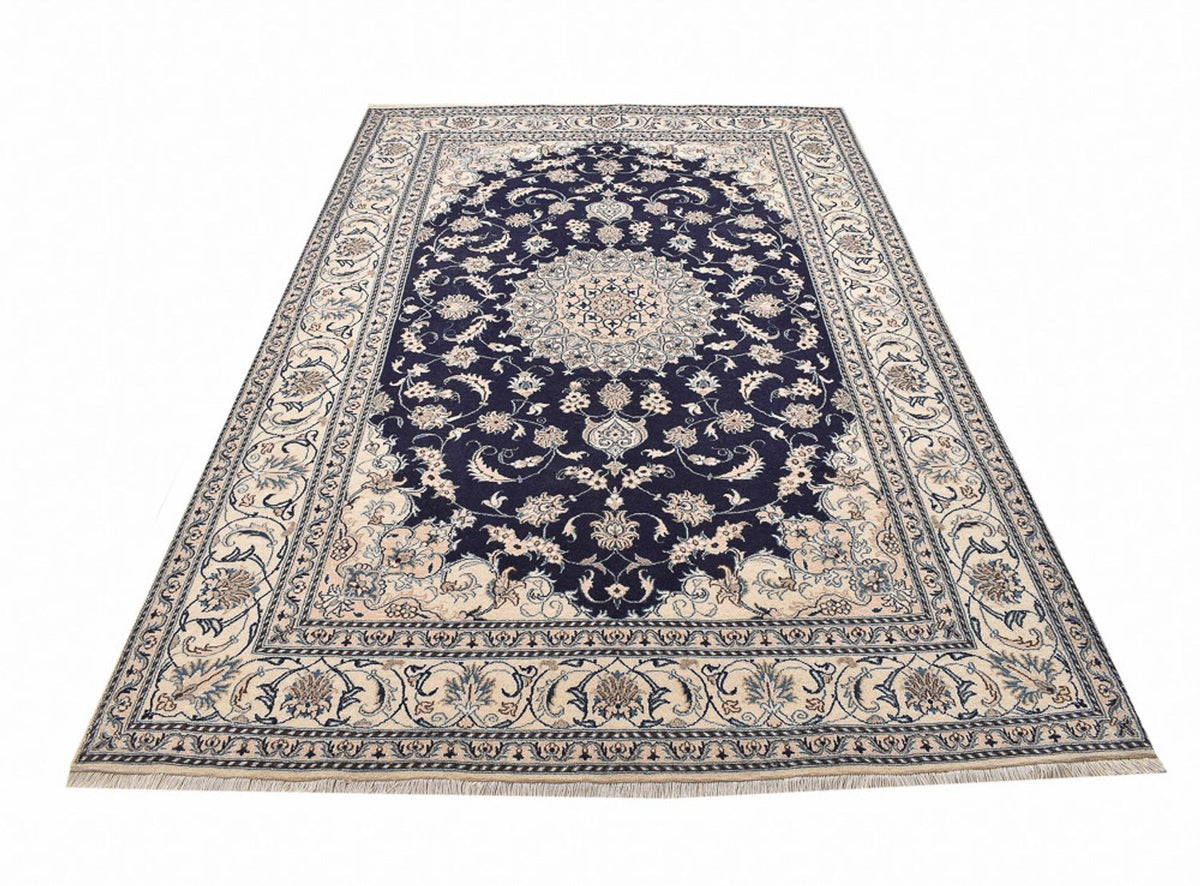 Alfombra persa - Nain - 295 x 195 cm - azul oscuro