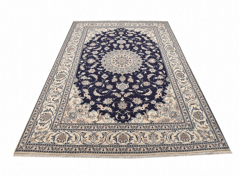 Alfombra persa - Nain - 295 x 195 cm - azul oscuro