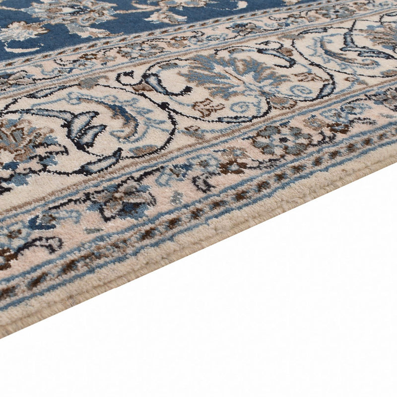 Alfombra persa - Nain - 282 x 193 cm - azul petróleo