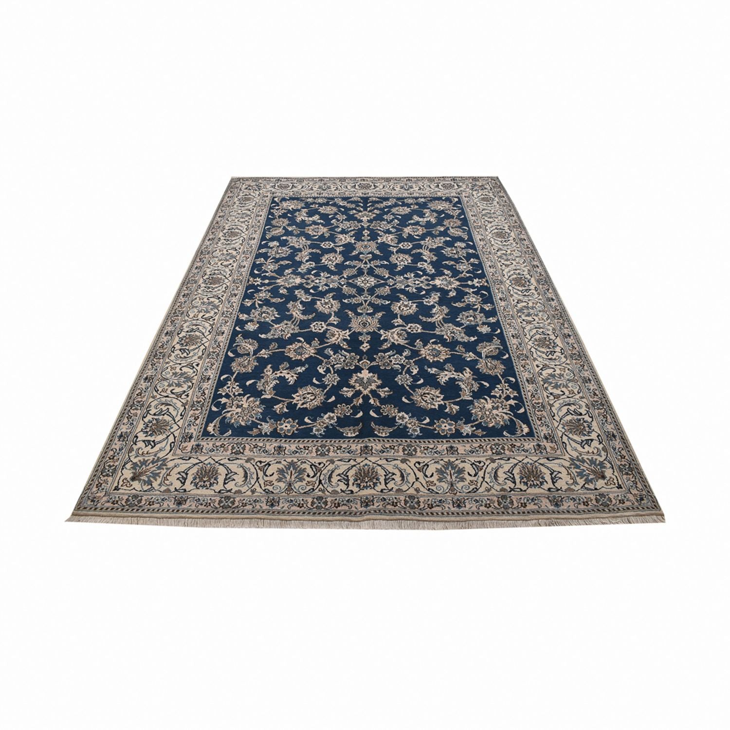 Alfombra persa - Nain - 282 x 193 cm - azul petróleo