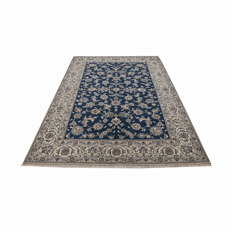 Alfombra persa - Nain - 282 x 193 cm - azul petróleo