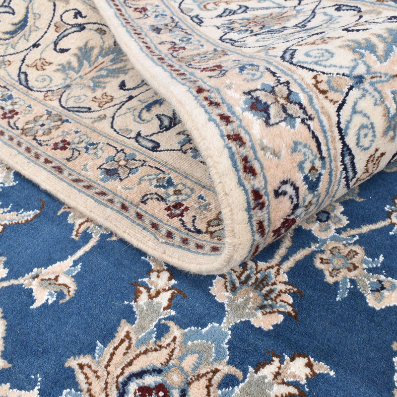 Alfombra persa - Nain - 300 x 196 cm - azul petróleo
