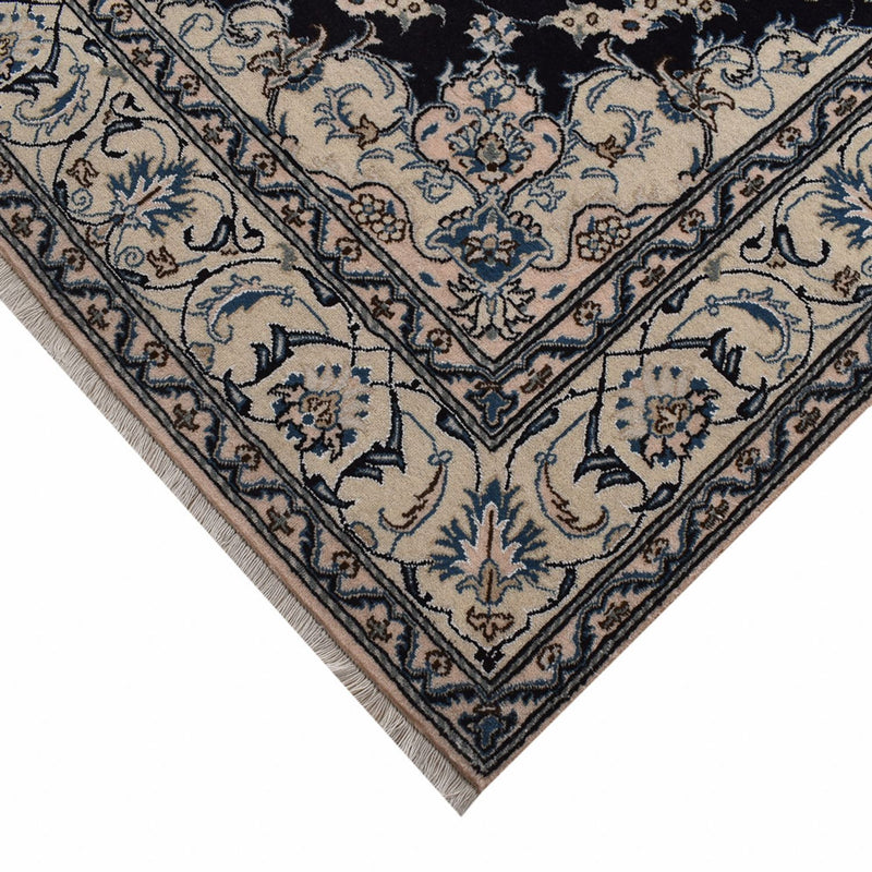 Alfombra persa - Nain - 298 x 202 cm - azul oscuro
