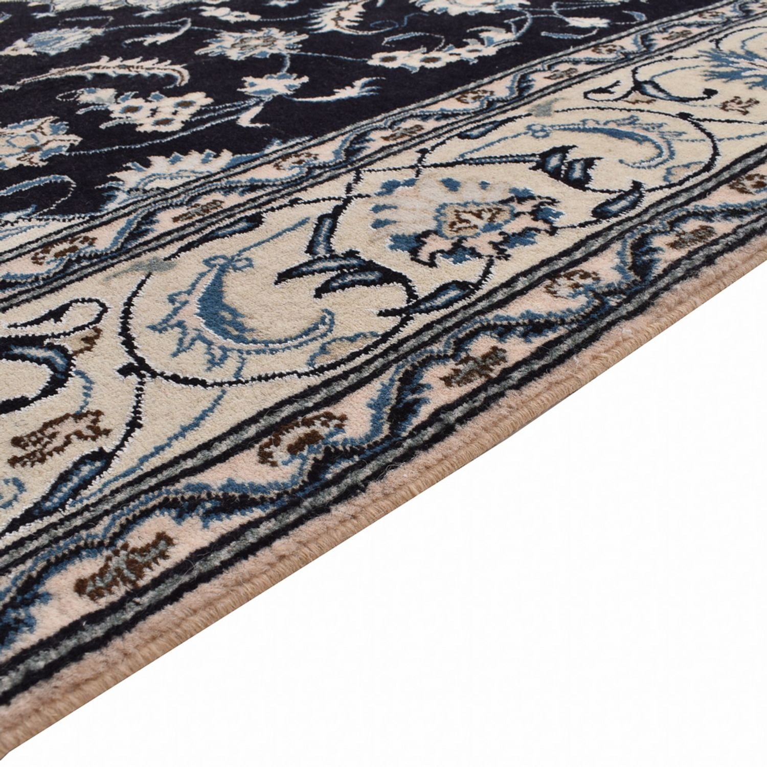 Alfombra persa - Nain - 298 x 202 cm - azul oscuro