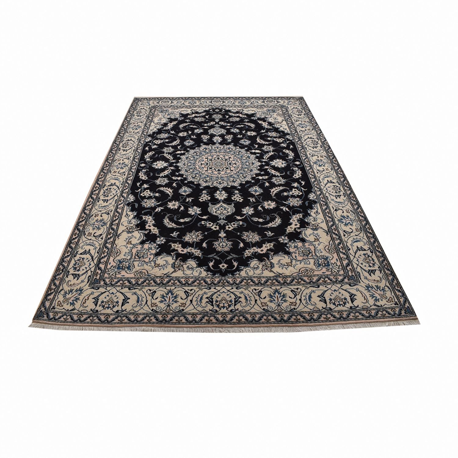 Alfombra persa - Nain - 298 x 202 cm - azul oscuro