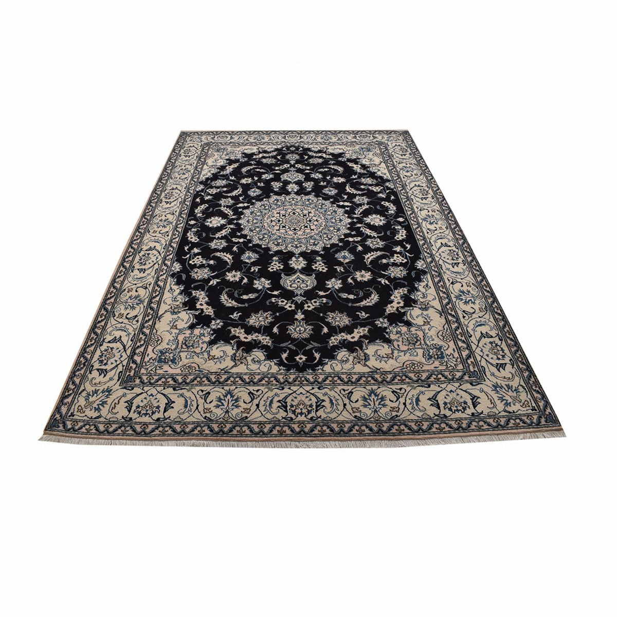 Alfombra persa - Nain - 298 x 202 cm - azul oscuro