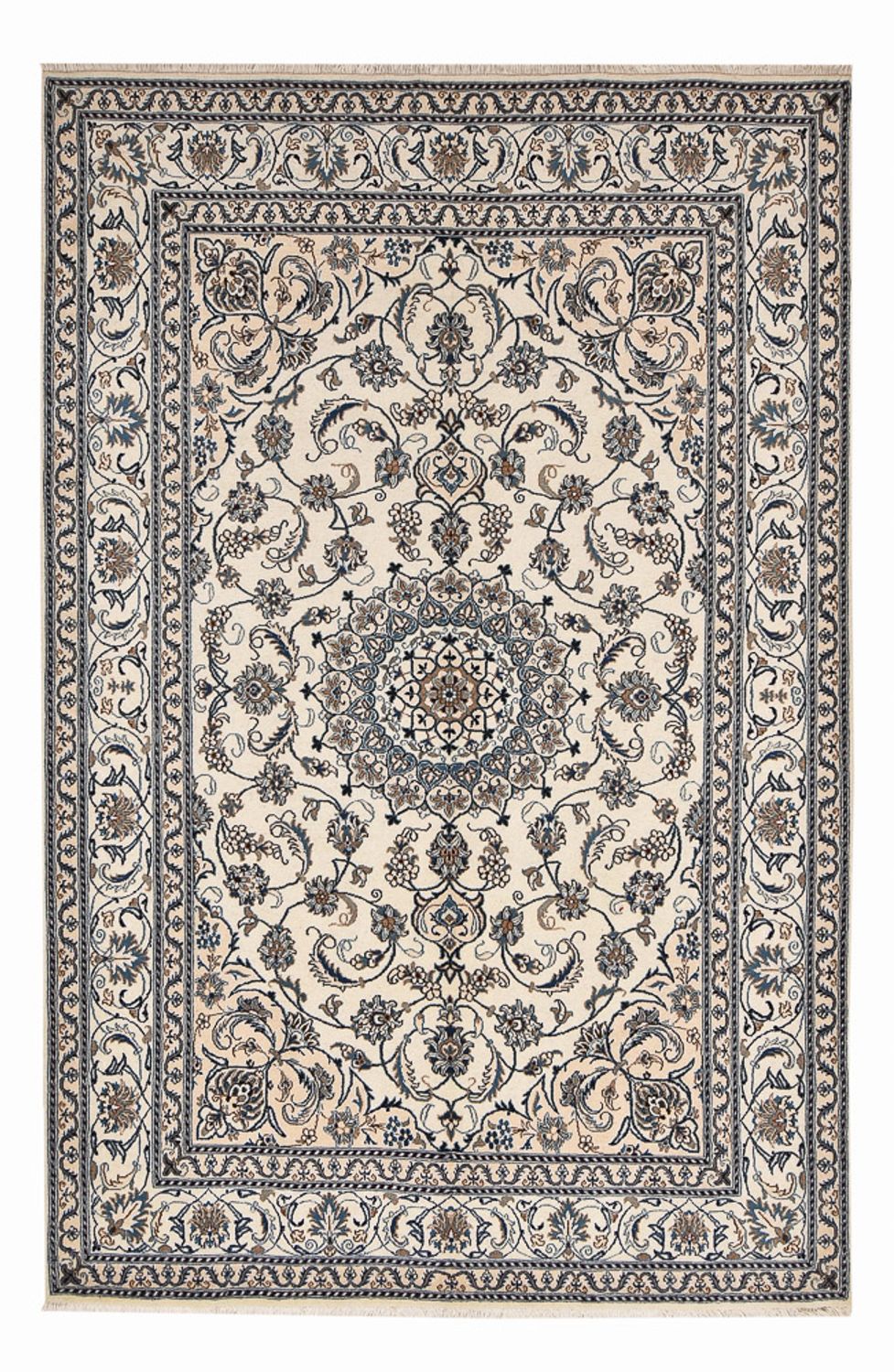 Alfombra persa - Nain - 304 x 203 cm - crema