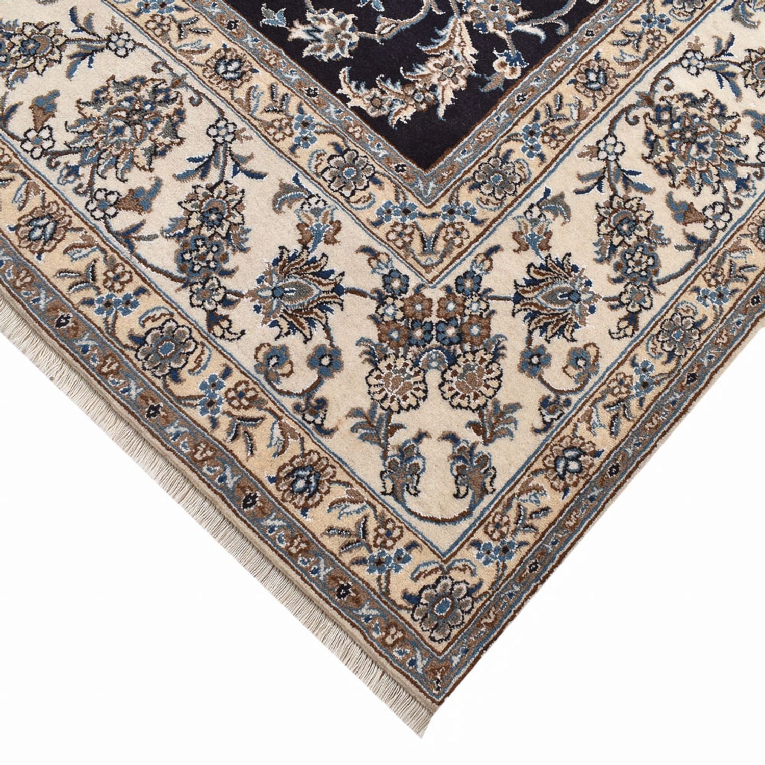 Alfombra persa - Nain cuadrado  - 293 x 281 cm - azul oscuro