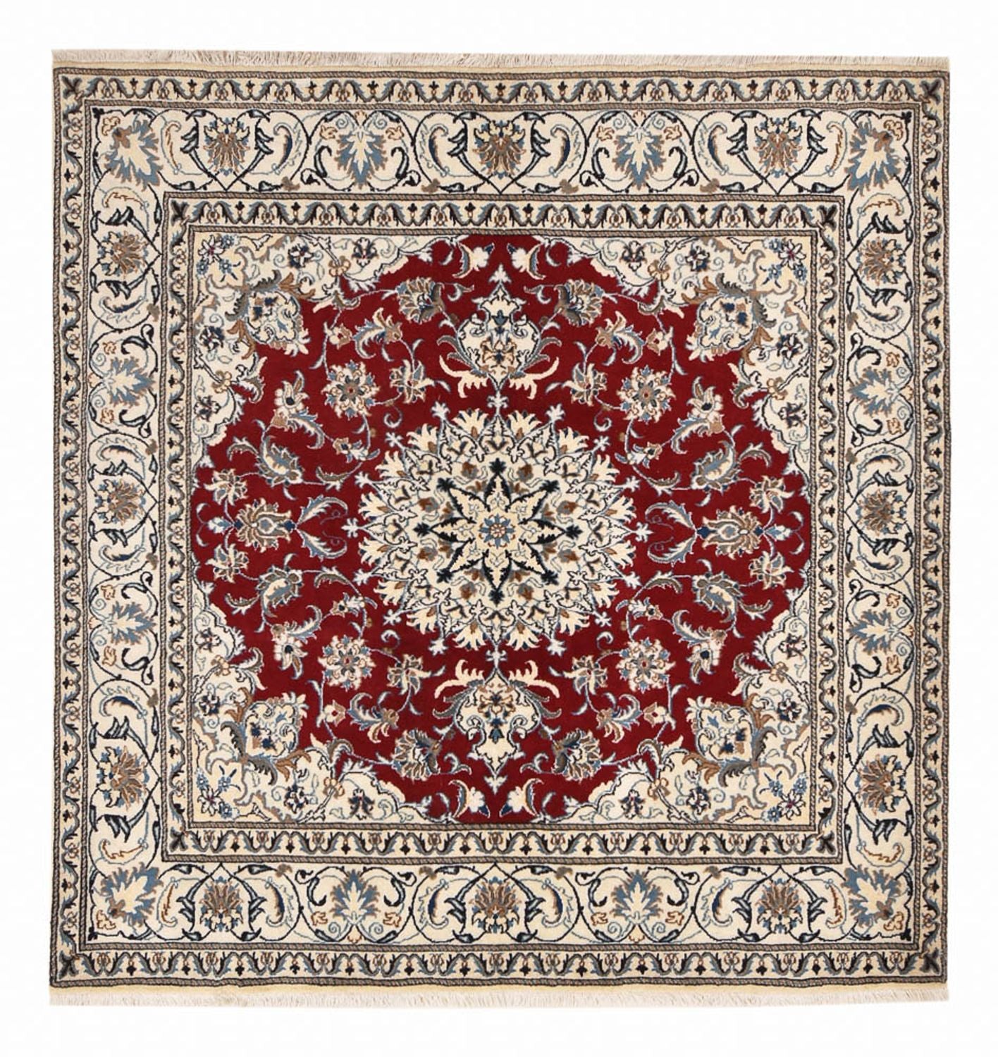 Alfombra persa - Nain cuadrado  - 197 x 195 cm - rojo
