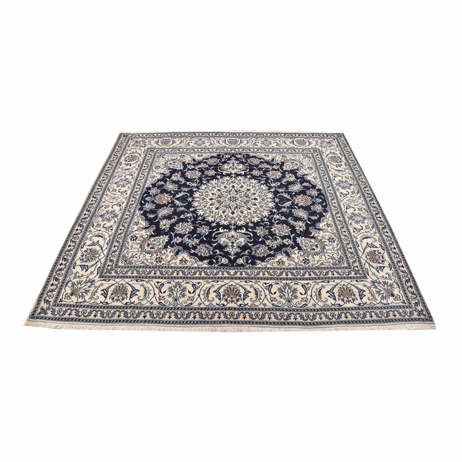 Alfombra persa - Nain cuadrado  - 198 x 195 cm - azul oscuro