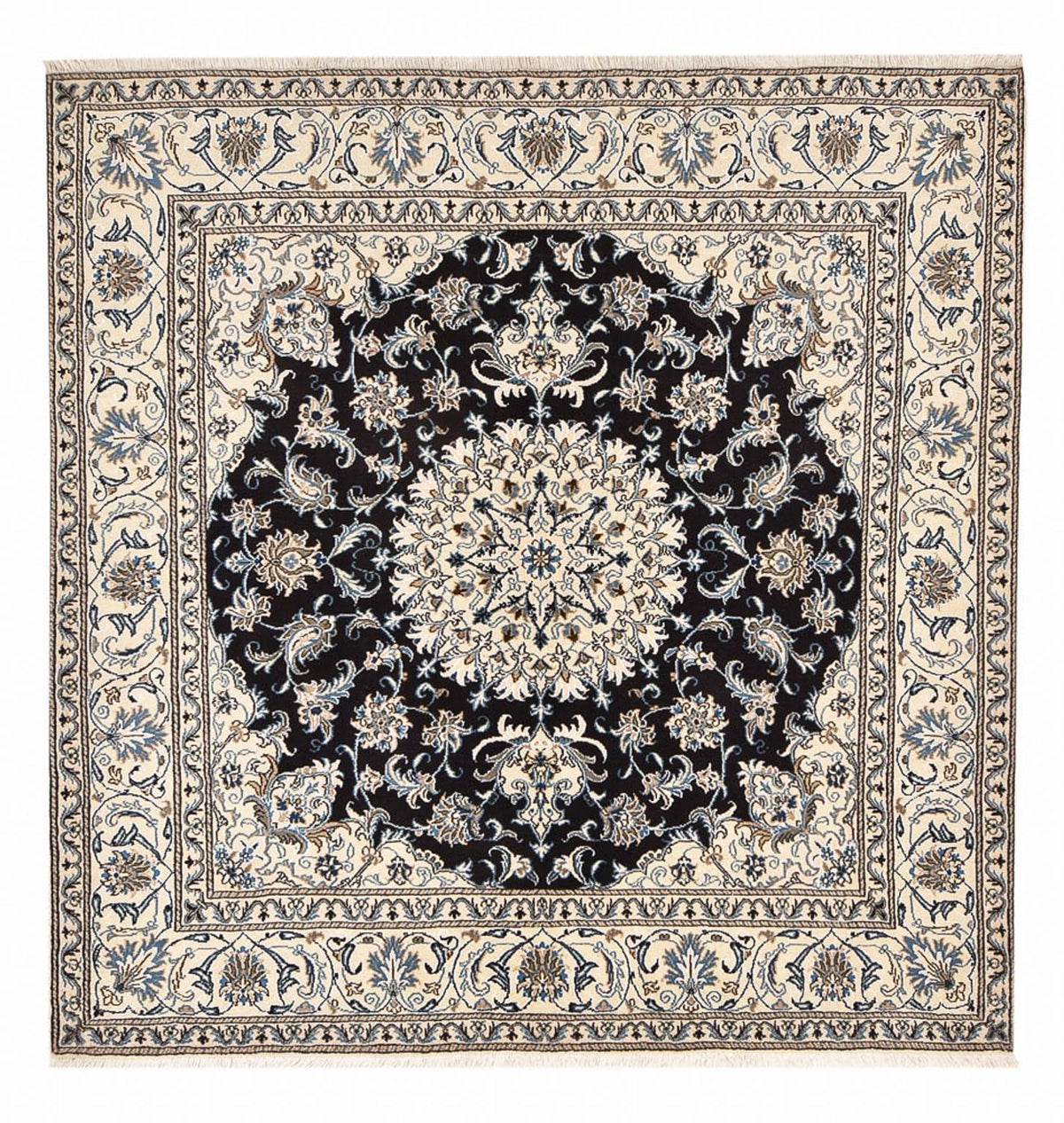 Alfombra persa - Nain cuadrado  - 198 x 190 cm - azul oscuro