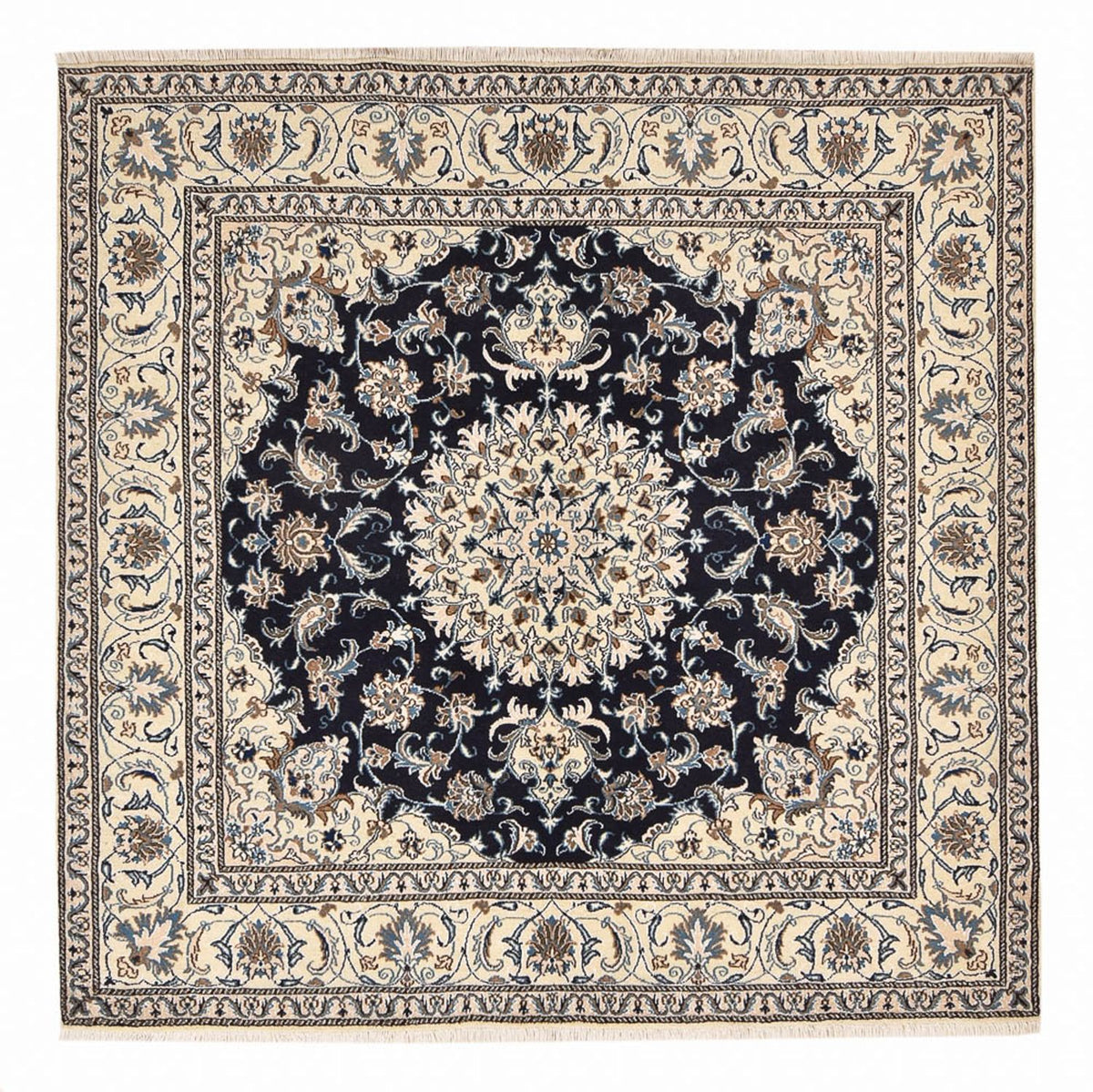 Alfombra persa - Nain cuadrado  - 195 x 193 cm - azul oscuro