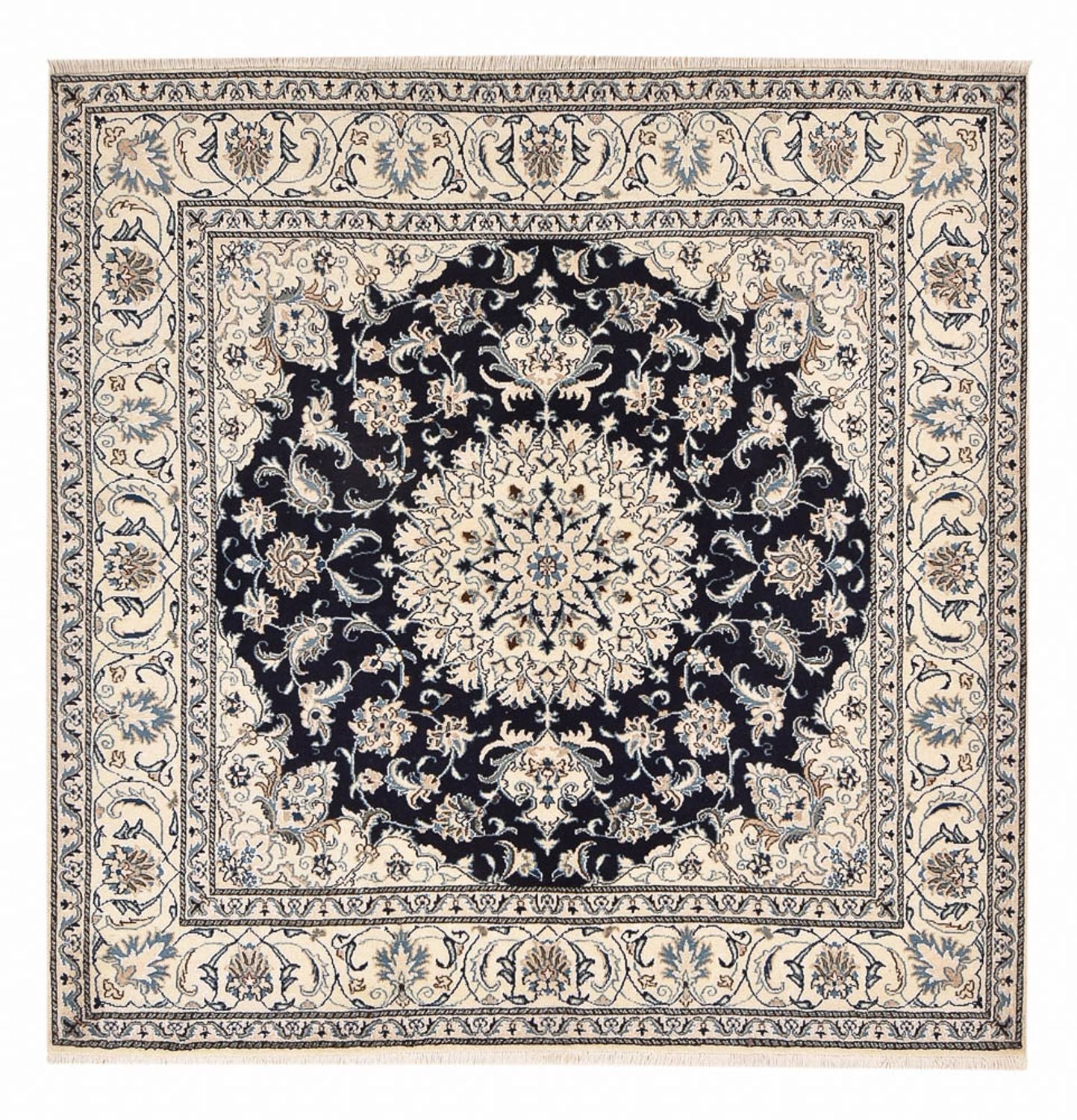 Alfombra persa - Nain cuadrado  - 198 x 193 cm - azul oscuro