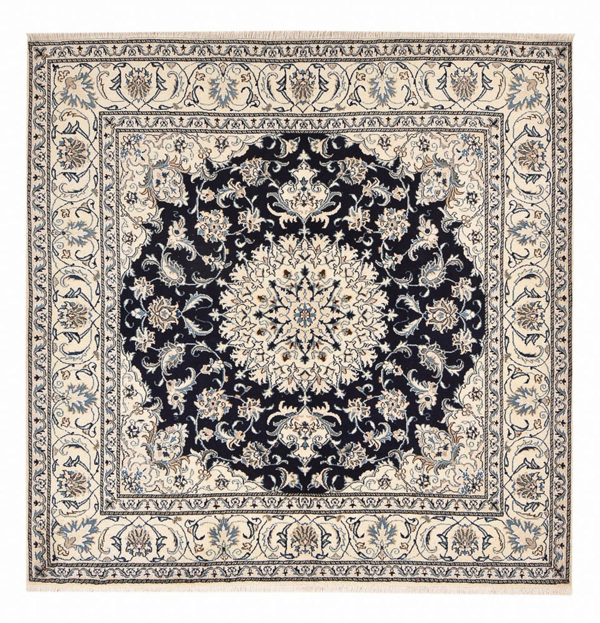 Alfombra persa - Nain cuadrado  - 198 x 193 cm - azul oscuro