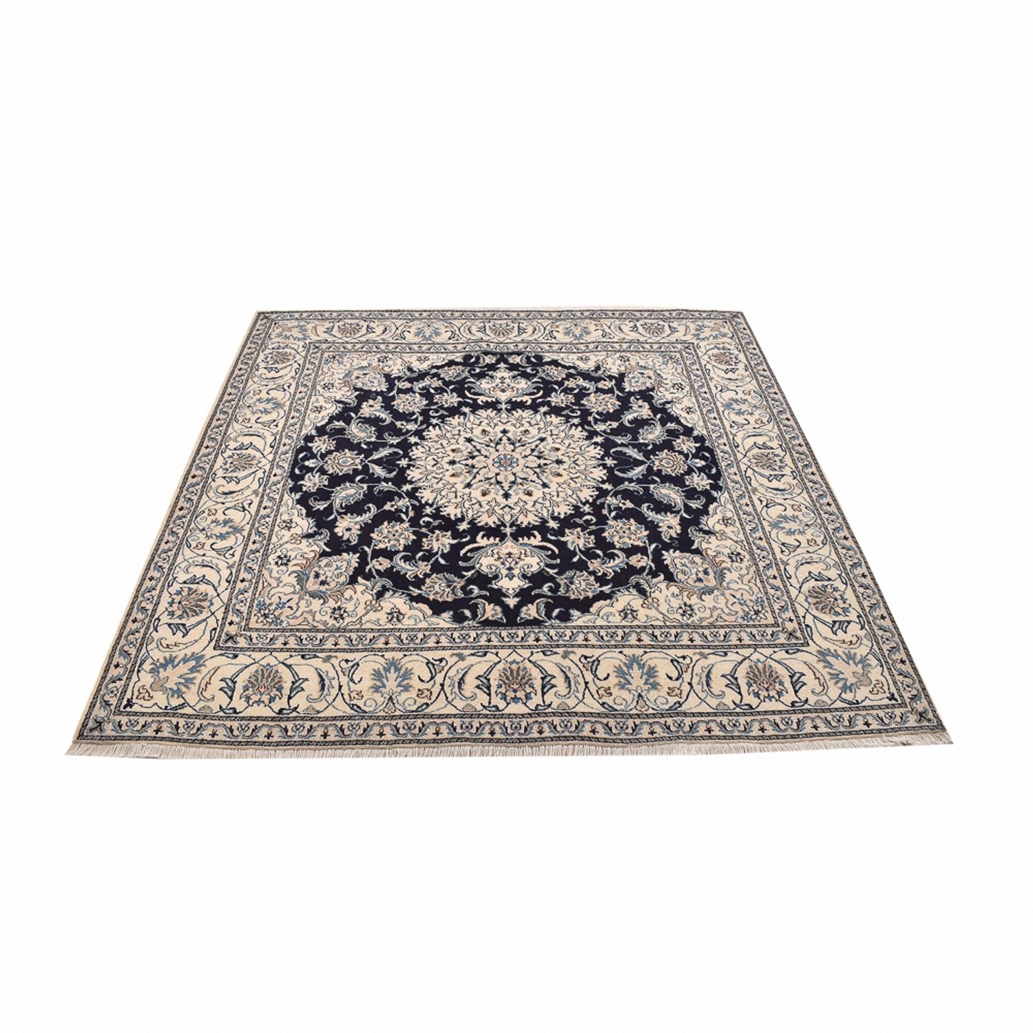 Alfombra persa - Nain cuadrado  - 198 x 193 cm - azul oscuro