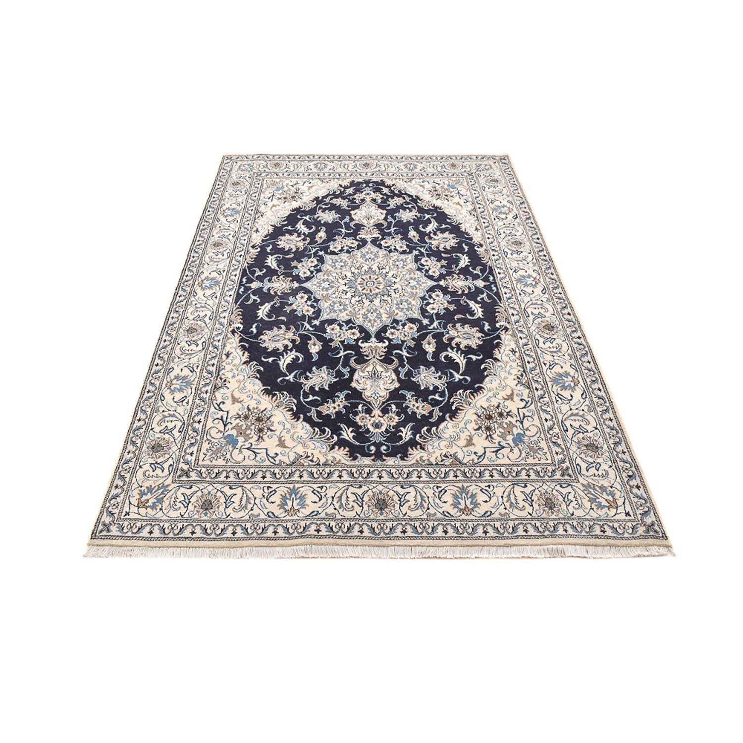 Alfombra persa - Nain - 236 x 165 cm - azul oscuro